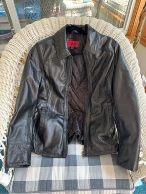 🖤Black Leather Zip Jacket🖤